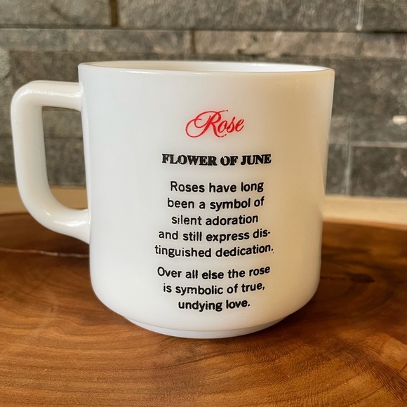 Vintage Brockway Milk Glass Rose Mug - Picture 2 of 5